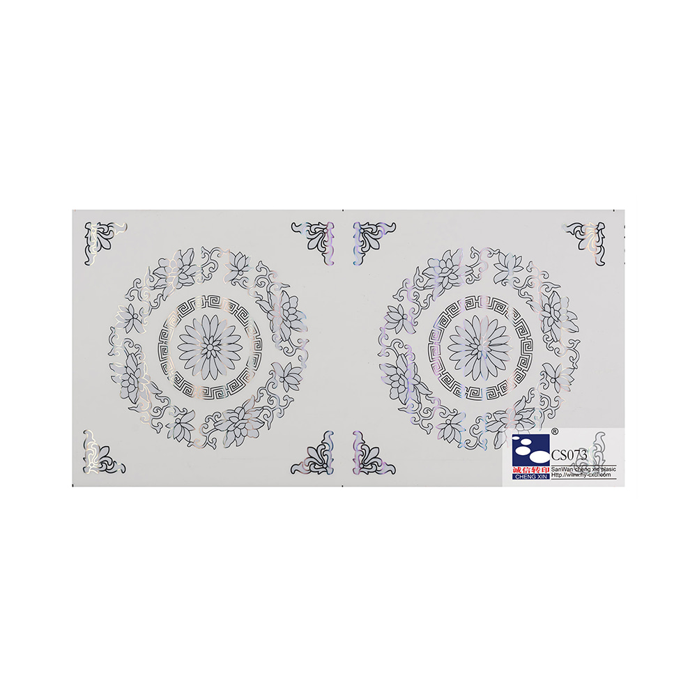 การออกแบบใหม่ฟิล์มลายไม้สไตล์โมเดิร์นฟอยล์ปั๊มร้อนสำหรับเพดาน PVC CS073