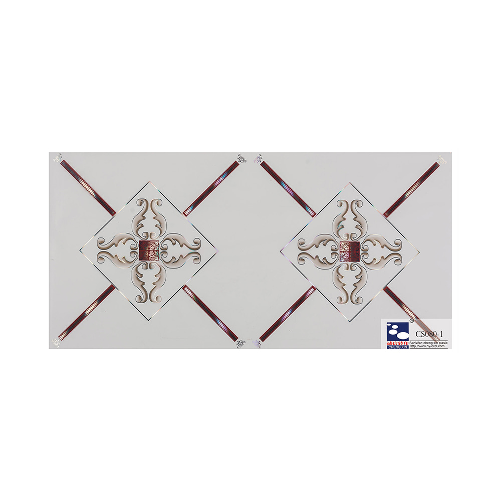 ทำดีออกแบบใหม่สไตล์โมเดิร์นลายไม้ฟอยล์ปั๊มร้อนสำหรับเพดาน PVC CS080-1